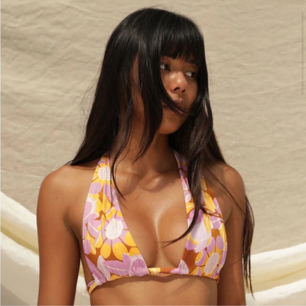 Stone Fox Swim, Retro Bloom Rico Bikini Top, SIZE EXTRA SMALL